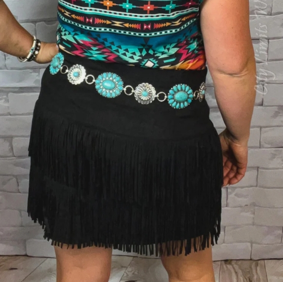 Fort Worth Fringe Skort - Brown - Picture 6 of 6